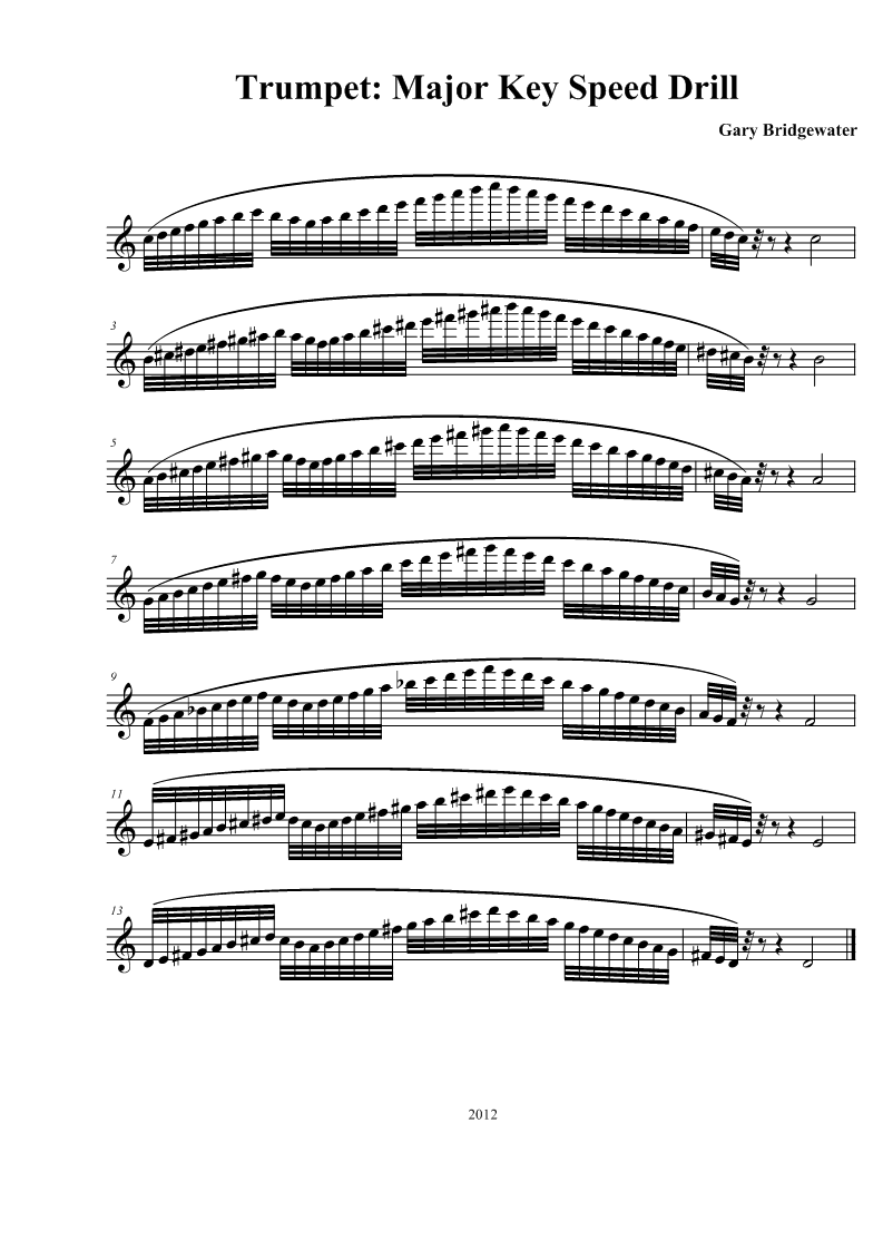 Trumpet Trumpet Major Key Speed Drill